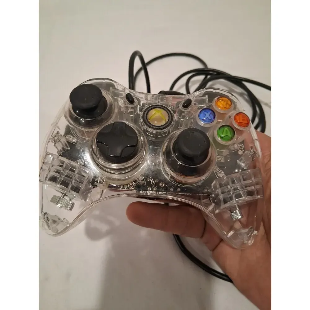 PDP Afterglow Xbox 360 Wired Controller Clear Transparent LED Model PL-3702